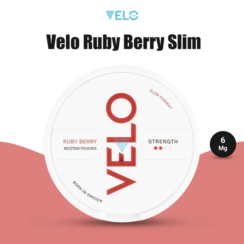 Velo Ruby Berry Slim 6mg Nicotine Pouches in UAE